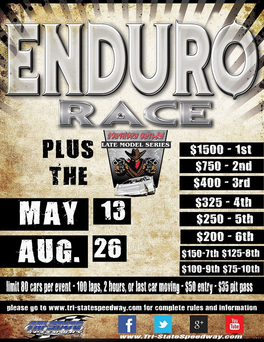 $1,500 to Win Enduro PLUS Southern Outlaw Late Model Series