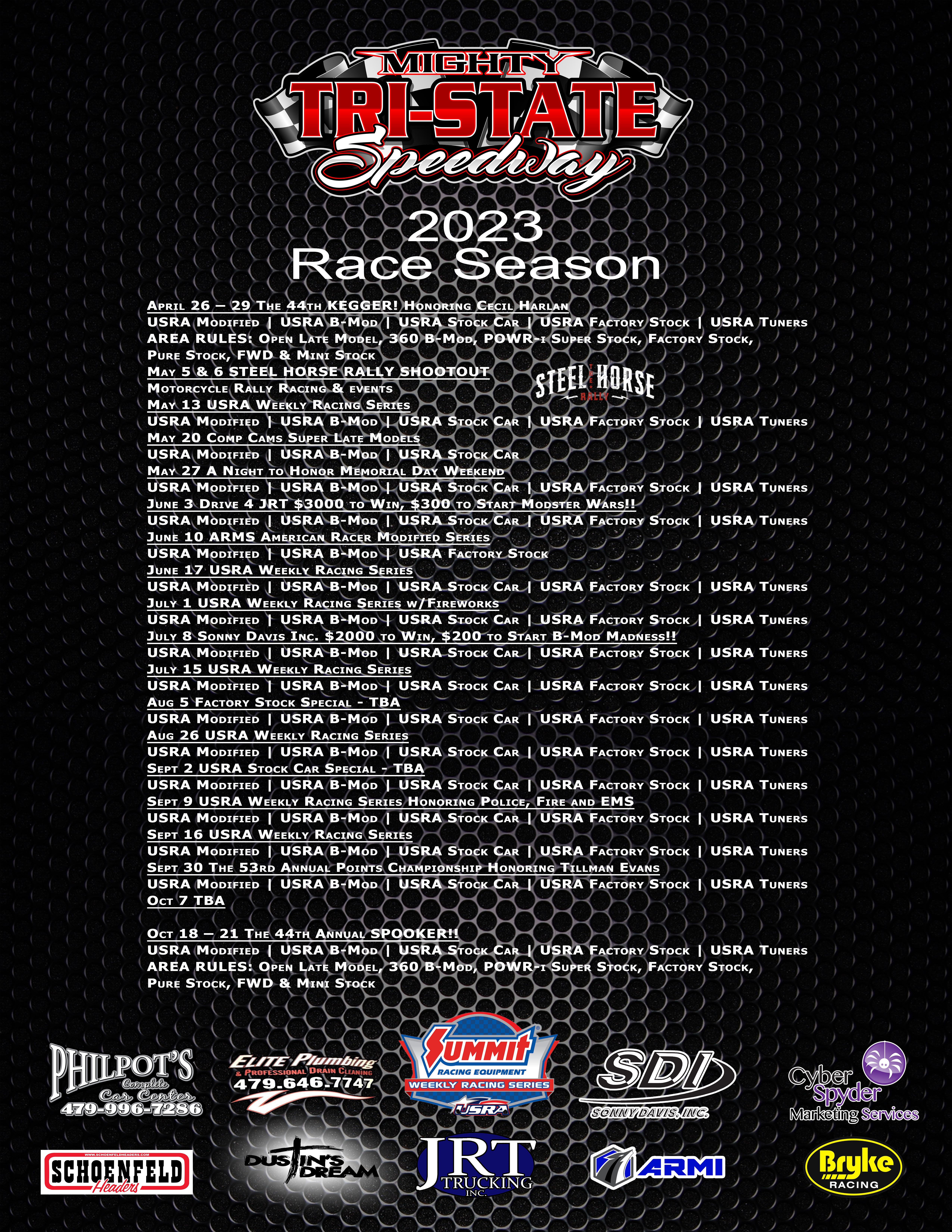 2023 Tri-State Speedway Schedule