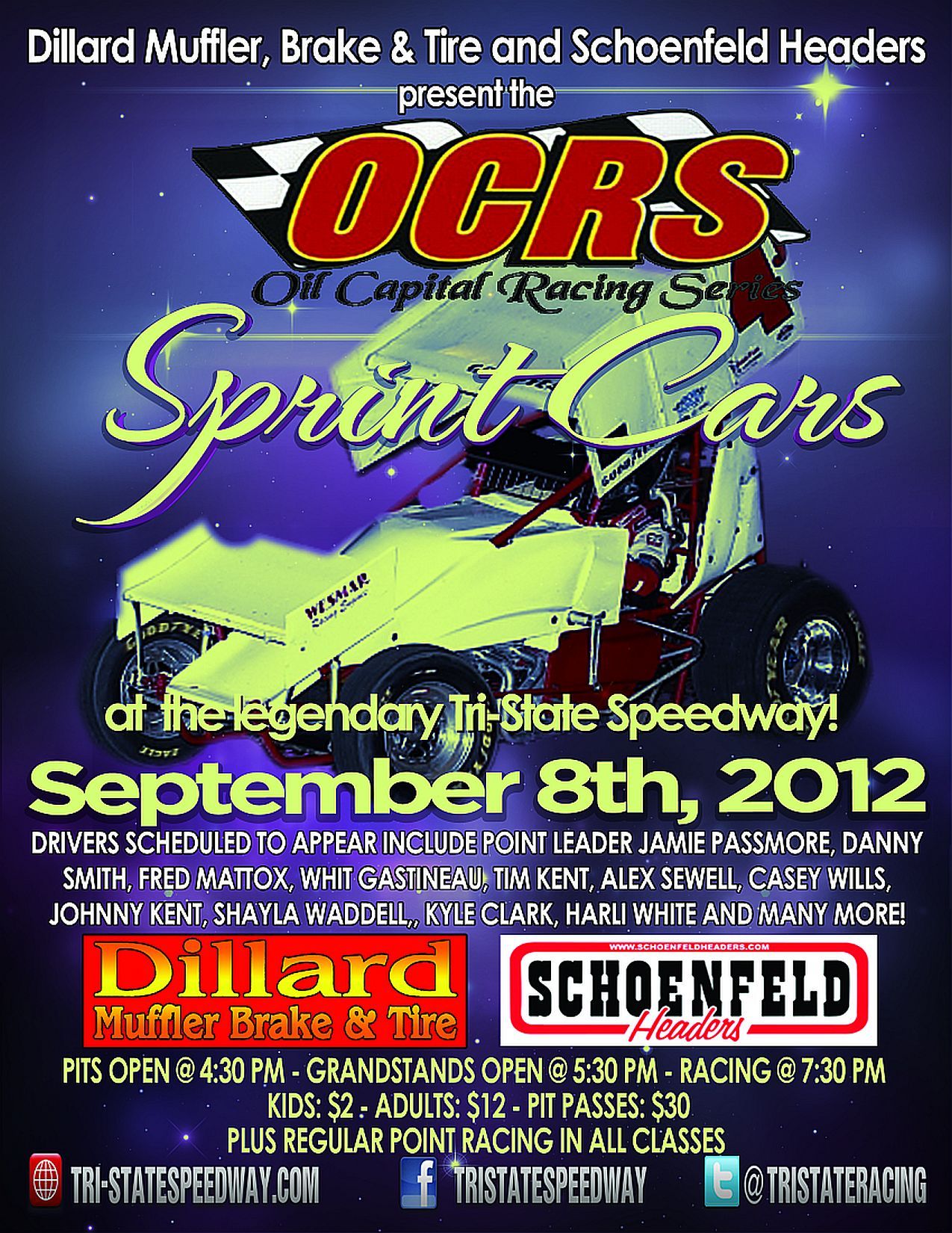 OCRS Sprint Cars presented by Dillard Muffler, Brake & Tire and Schoenfeld Headers